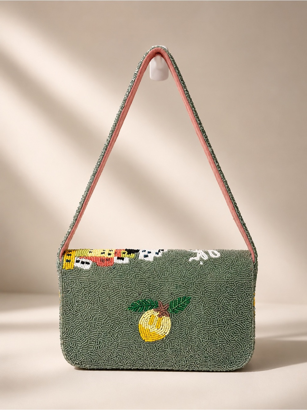 Amalfi Coast Beaded Lemon Shoulder Bag - Picture 2 of 5
